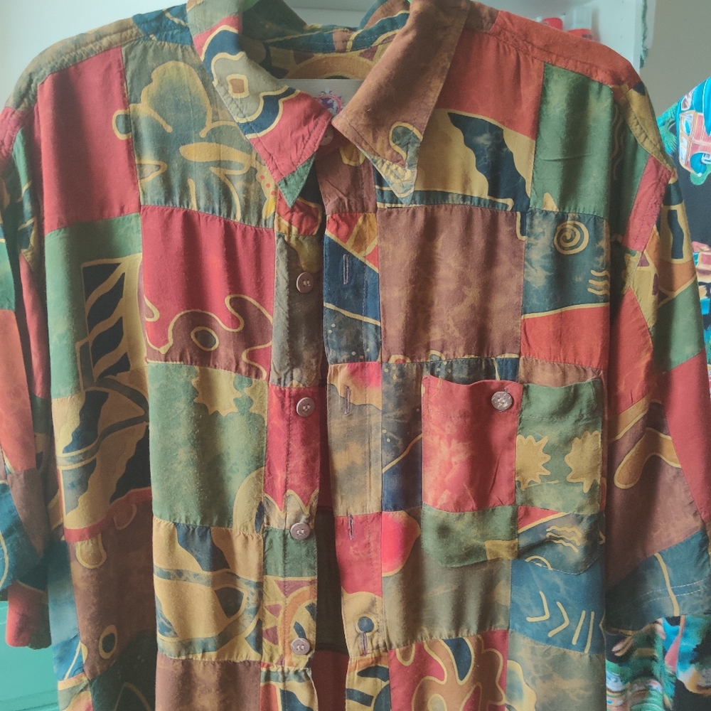 ❤️ incredible retro patchwork shirt 60's 70's 80's